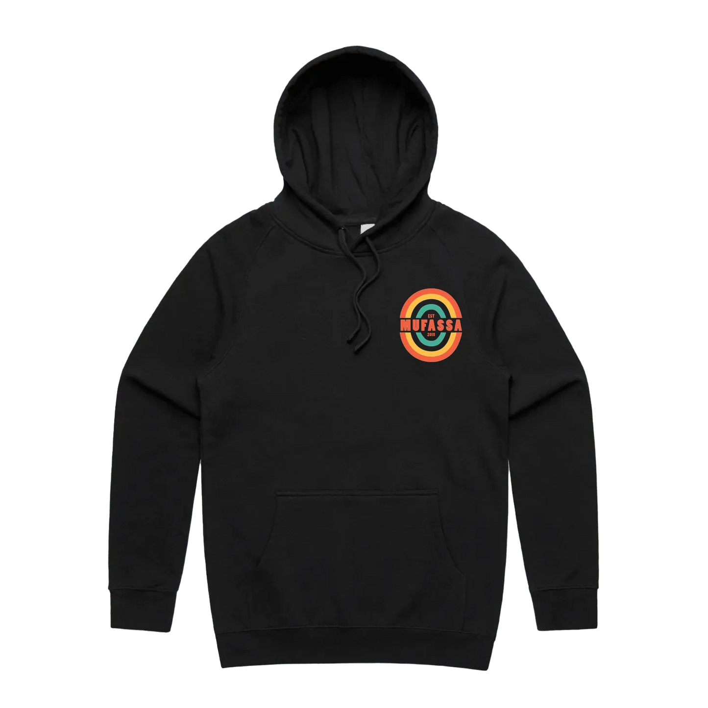 Black front flat lay